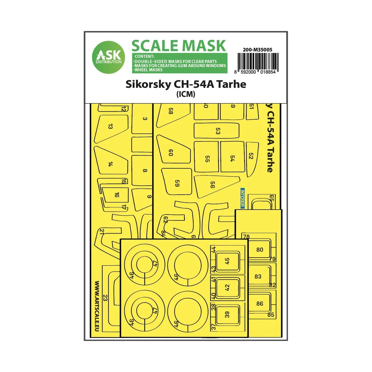 Sikorsky CH-54A Tarhe double-sided express fit mask for ICM, 1/35 -...