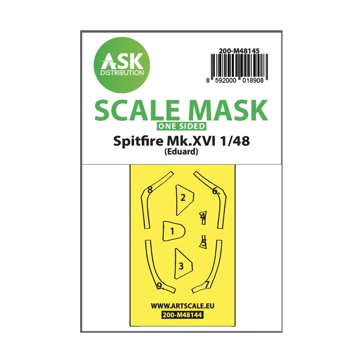 Spitfire Mk.XVI one-sided express fit mask for Eduard, 1/48 - Art S...