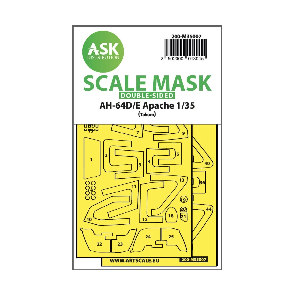 AH-64D/E double-sided fit express mask for Takom, 1/35 - Art Scale ...