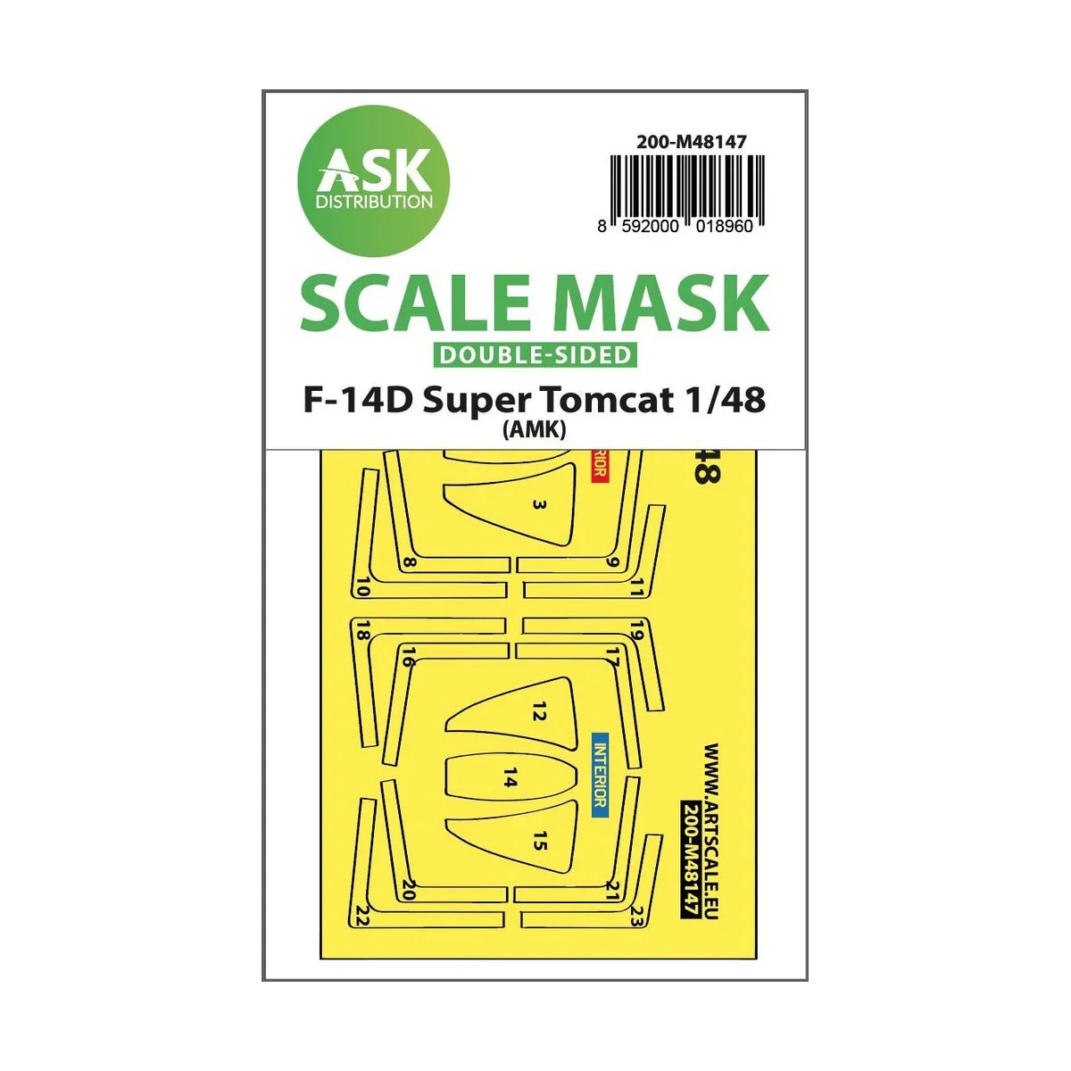 F-14D Super Tomcat double-sided express fit mask for AMK, 1/48 - Ar...