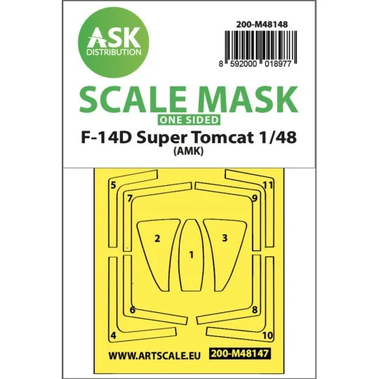 F-14D Super Tomcat one-sided express fit mask for AMK, 1/48 - Art S...