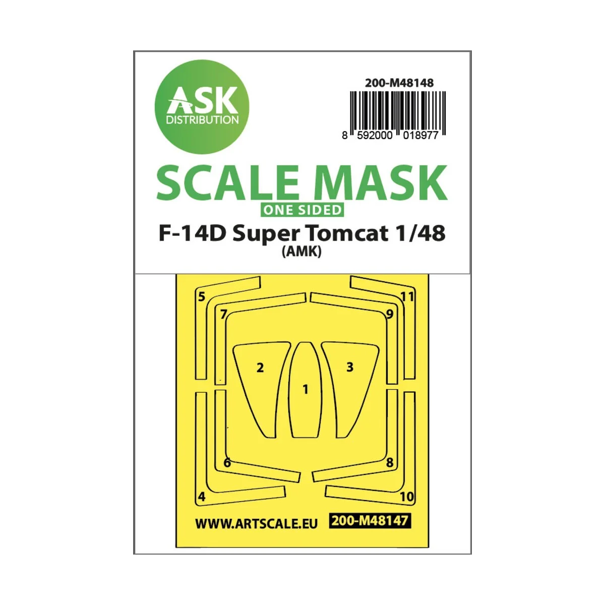 F-14D Super Tomcat one-sided express fit mask for AMK - Art Scale K...