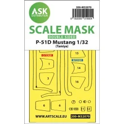 P-51D Mustang double-sided fit mask for Tamiya, 1/32 - Art Scale Ki...