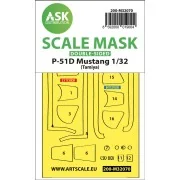 P-51D Mustang double-sided fit mask for Tamiya - Art Scale Kit 200-...
