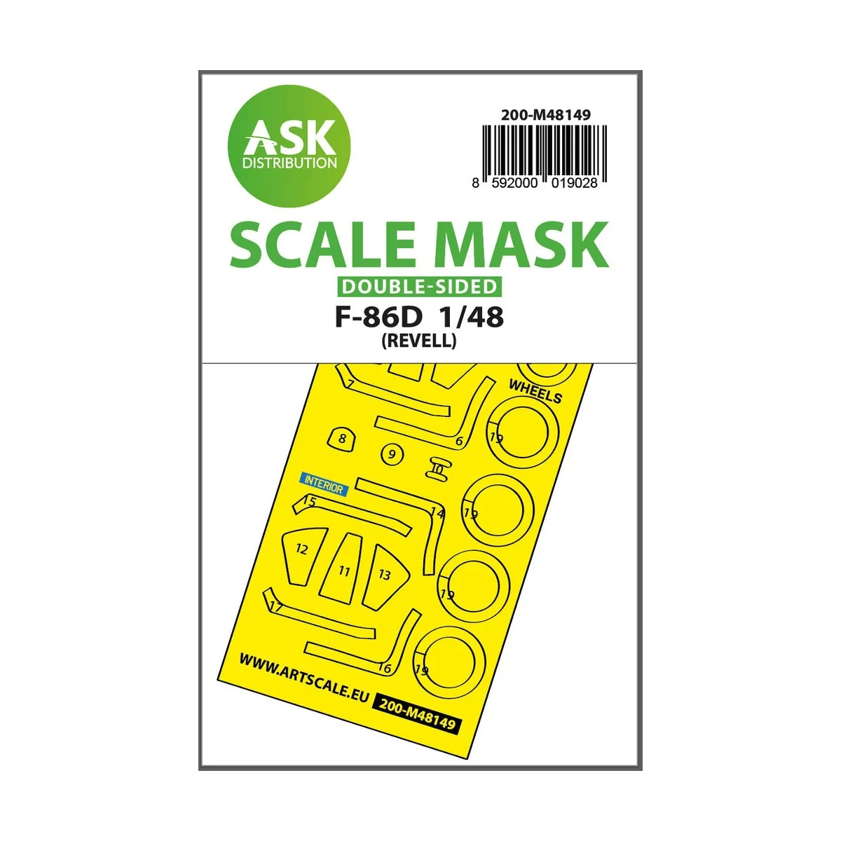 F-86D double-sided express fit mask for Revell - Art Scale Kit 200-...