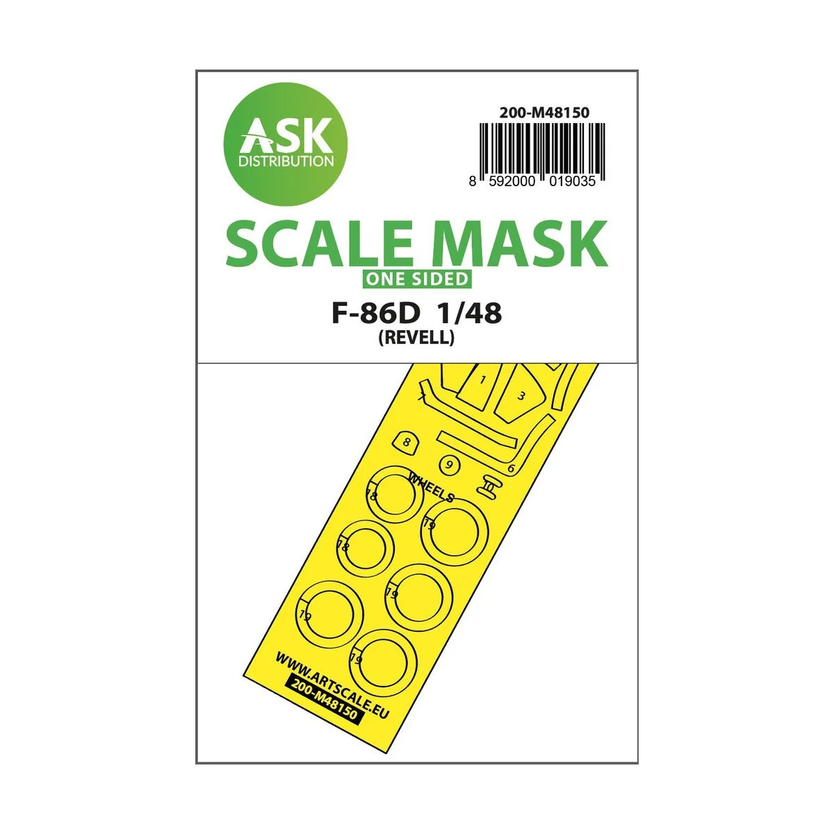 F-86D one-sided express fit mask for Revell - Art Scale Kit 200-M48150