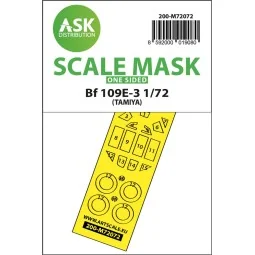 Bf 109E-3 one-sided express fit mask for Tamiya - Art Scale Kit 200...