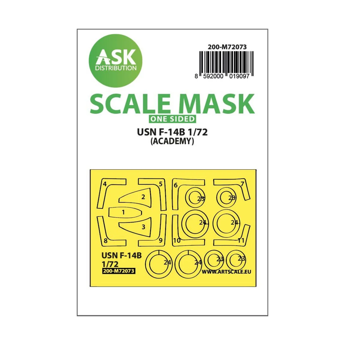 F-14B one-sided express fit mask for Academy, 1/72 - Art Scale Kit ...