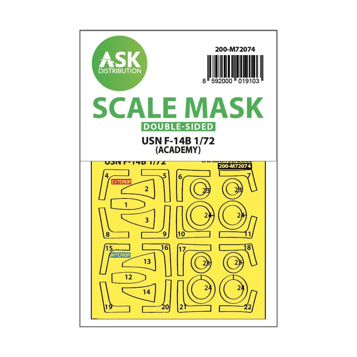 F-14B double-sided express fit mask for Academy - Art Scale Kit 200...