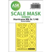 Hawker Hurricane Mk.II one-sided express mask for Arma Hobby, 1/48 ...