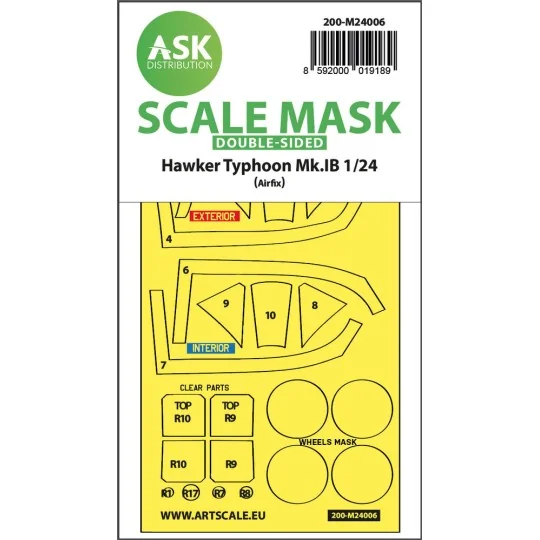 Hawker Typhoon Mk.IB double-sided express masks for Airfix - Art Sc...