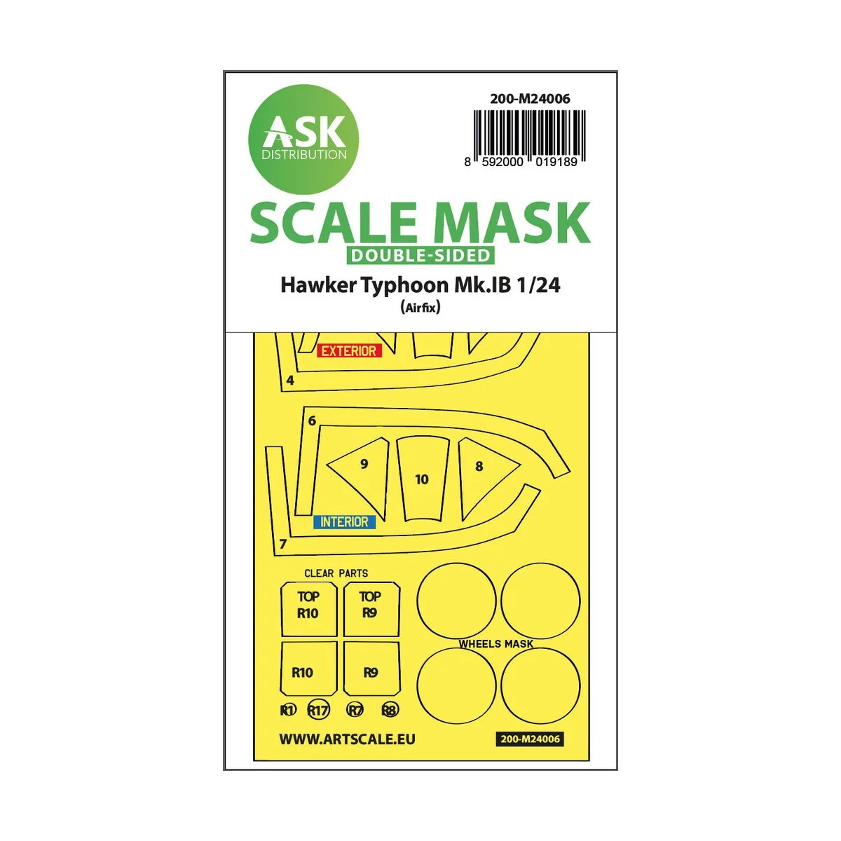 Hawker Typhoon Mk.IB double-sided express masks for Airfix - Art Sc...