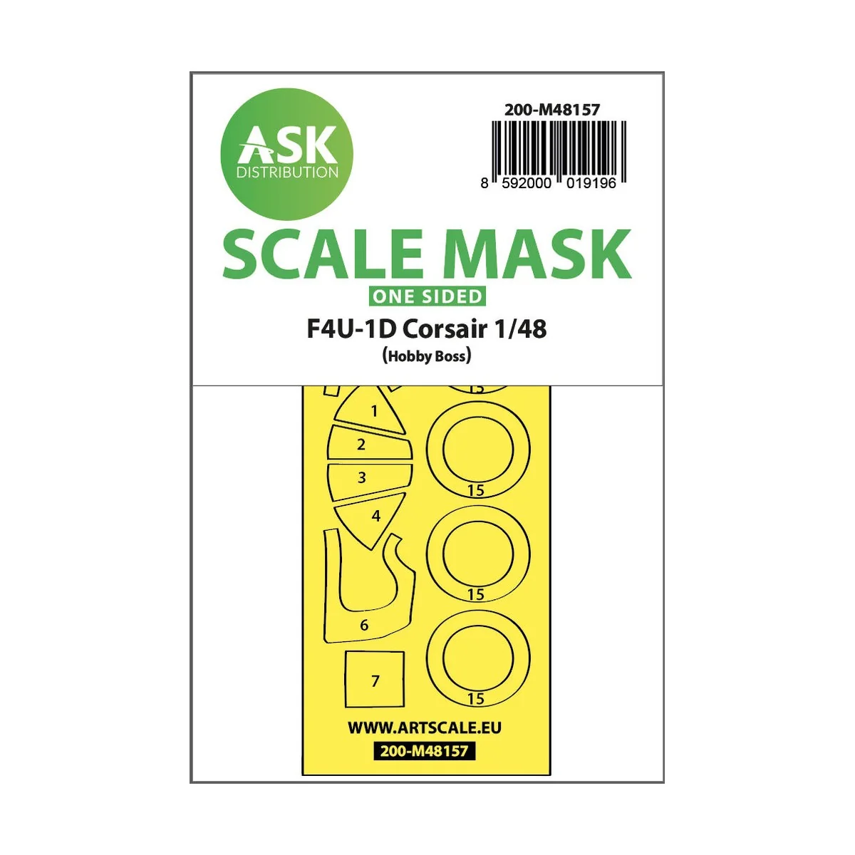 F4U-1D Corsair one-sided express mask for Hobby Boss, 1/48 - Art Sc...