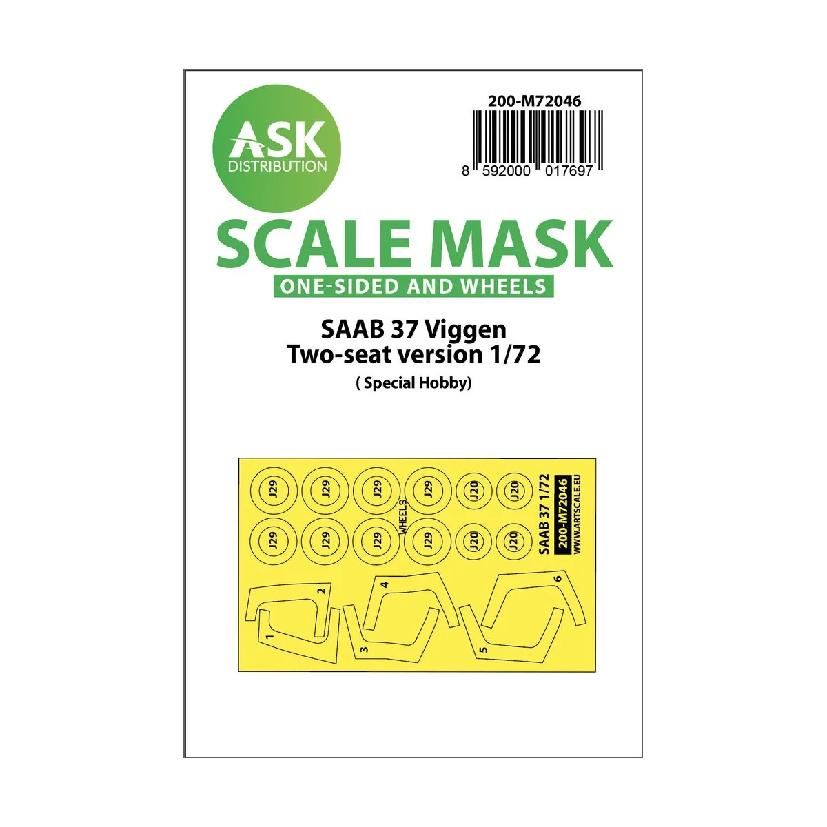 C-130H one-sided express fit mask for Zvezda, 1/72 - Art Scale Kit ...