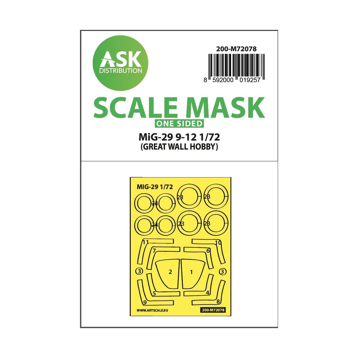 Mig-29 9-12 one-sided express mask incl. the rubber mask for Great ...