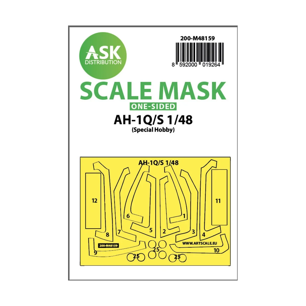 AH-1Q/S Cobra one-sided fit express mask for Special Hobby, 1/48 - ...