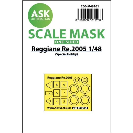 Reggiane Re.2005 one-sided fit express mask for Special Hobby, 1/48...