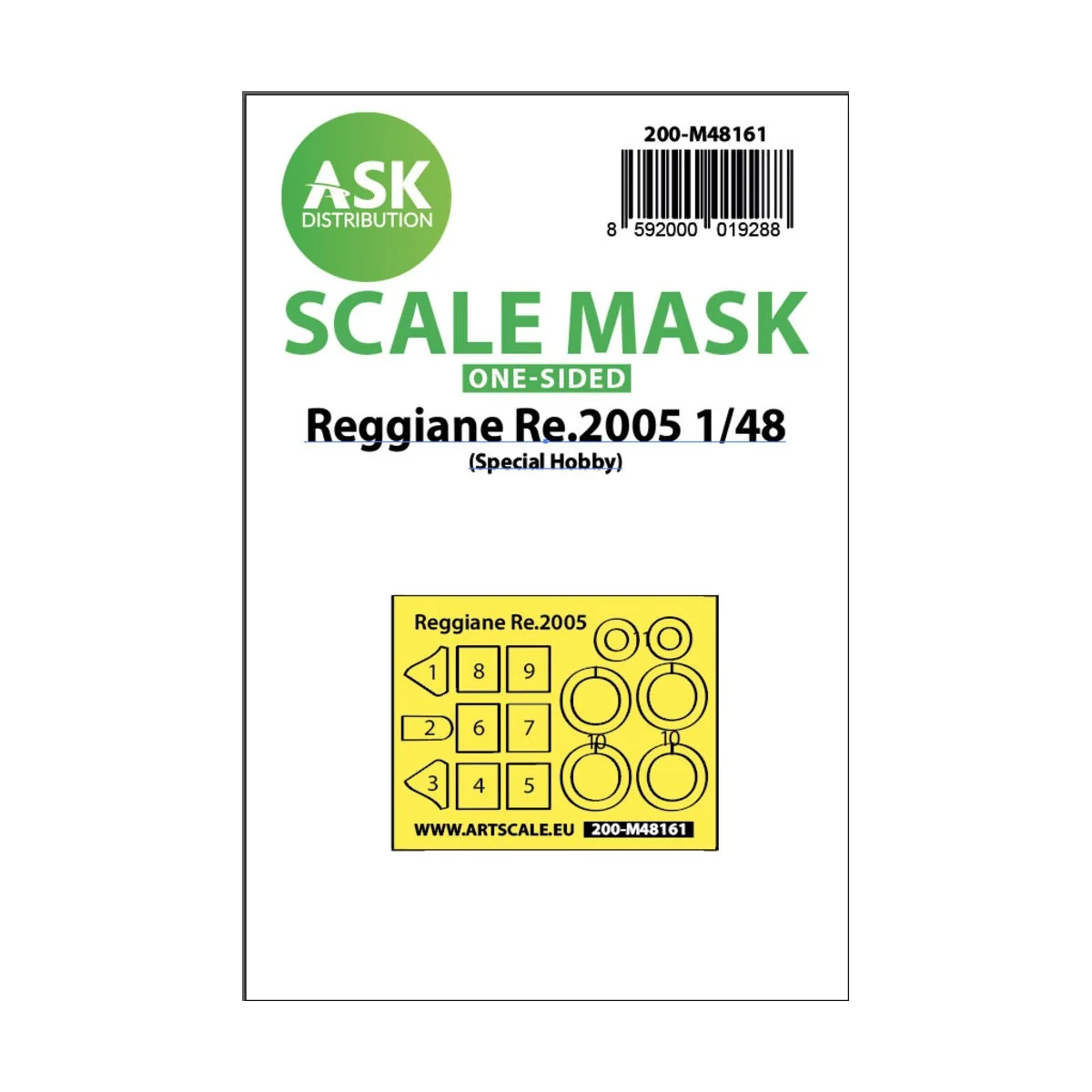 Reggiane Re.2005 one-sided fit express mask for Special Hobby, 1/48...