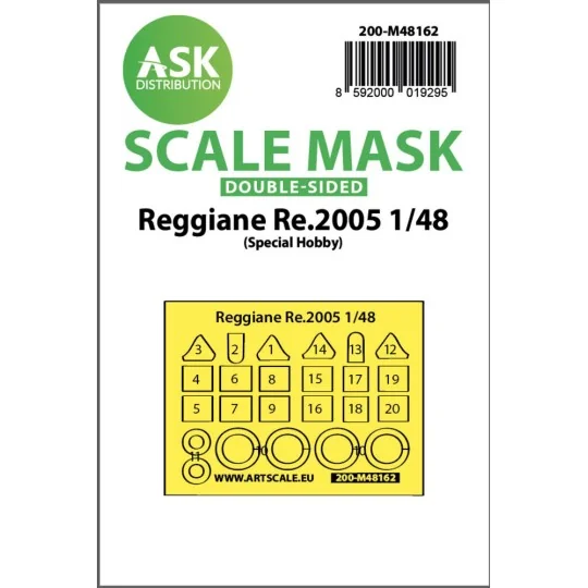 Reggiane Re.2005 double-sided fit express mask for Special Hobby, 1...