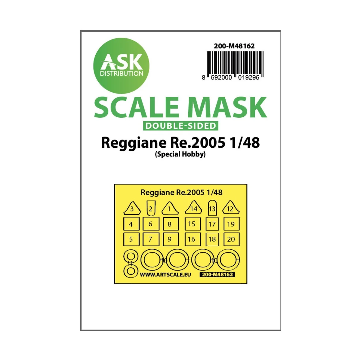 Reggiane Re.2005 double-sided fit express mask for Special Hobby, 1...