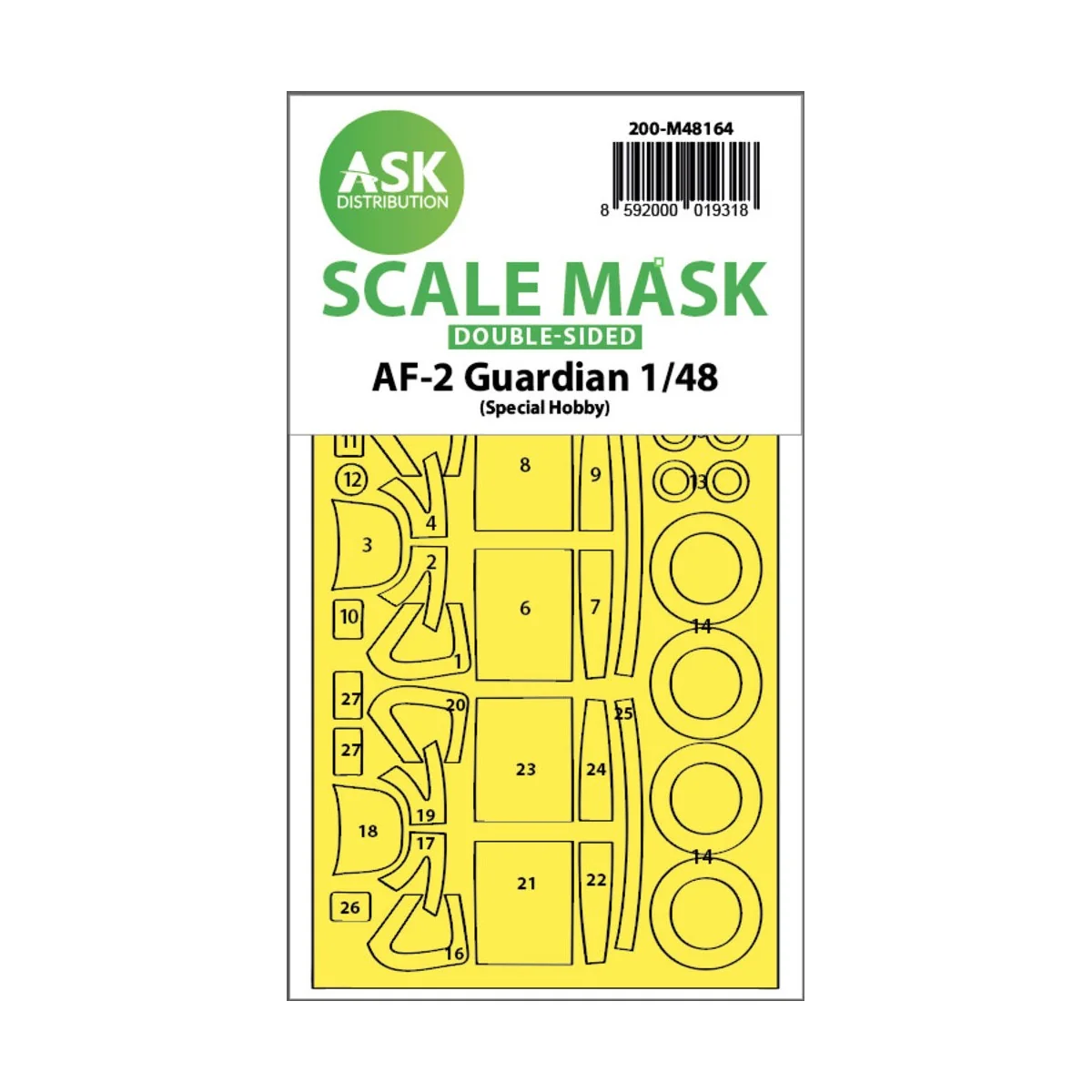 AF-2 Guardian double-sided fit express mask for Special Hobby, 1/48...