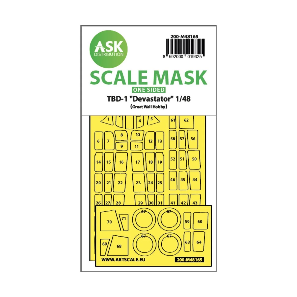 TBD-1 Devastator one-sided fit express mask for Great Wall Hobby - ...