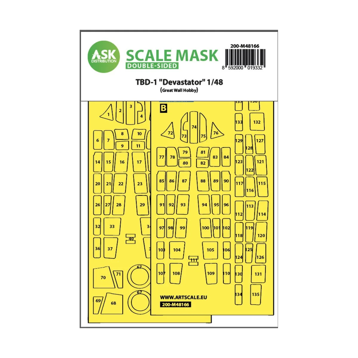 TBD-1 Devastator double-sided fit express mask for Great Wall Hobby...