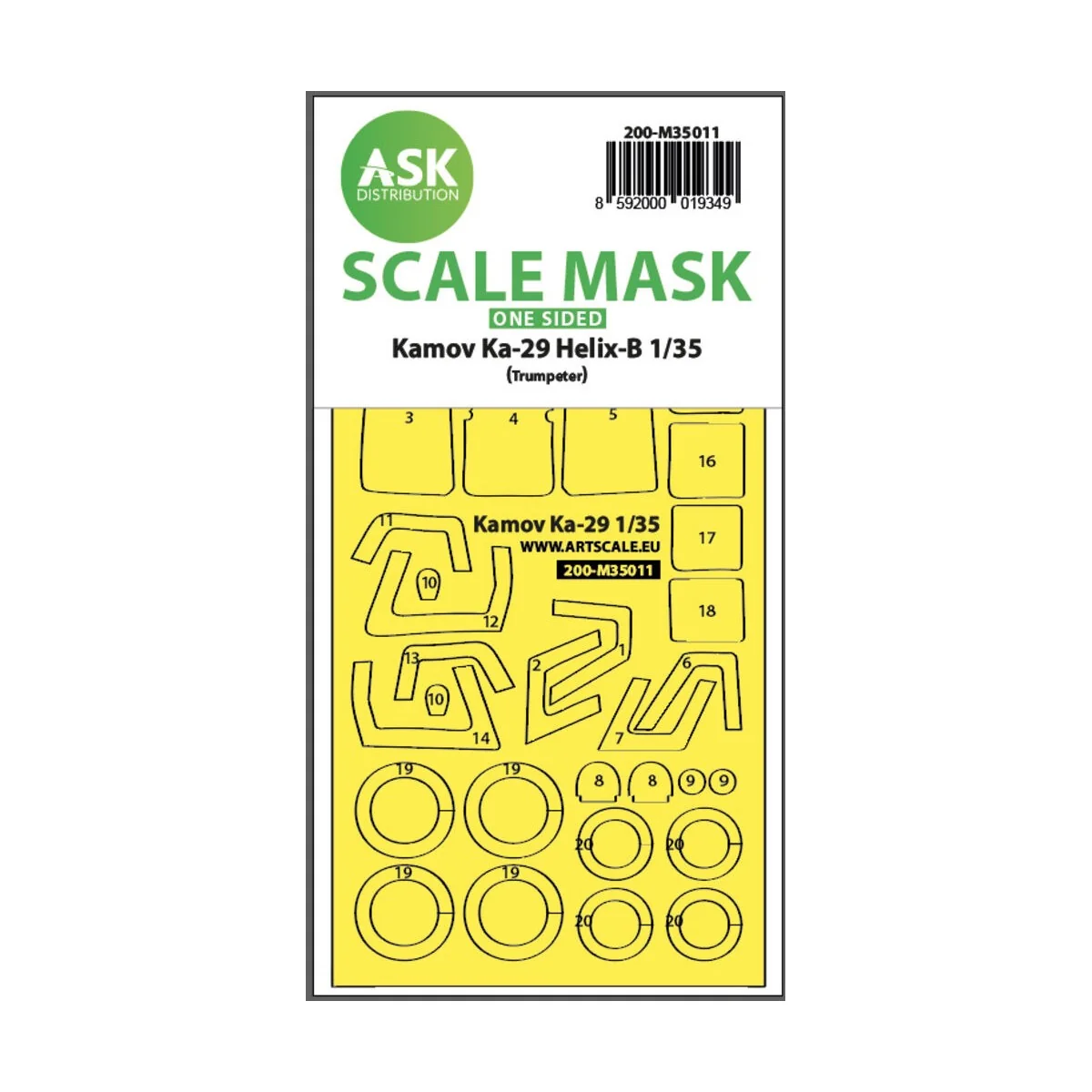 Kamov Ka-29 Helix-B one-sided painting mask for Trumpeter - Art Sca...