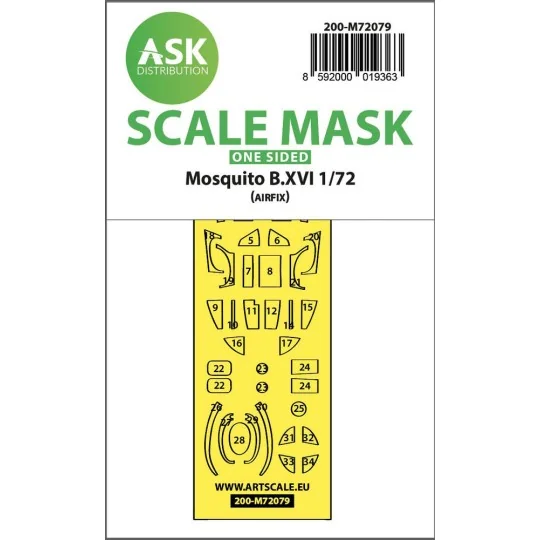 Mosquito B.XVI one-sided express fit mask for Airfix - Art Scale Ki...