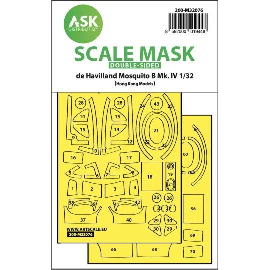 Mosquito B Mk.IV double-sided fit mask for HK Models, 1/32 - Art Sc...