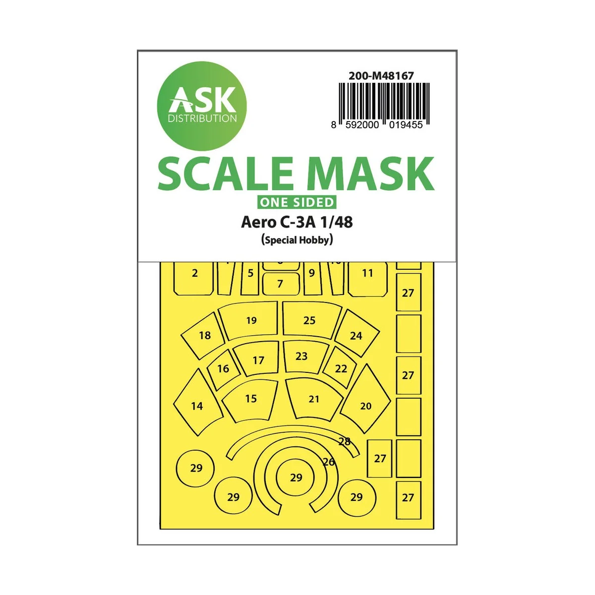 Aero C-3A one-sided express fit mask for Special Hobby - Art Scale ...