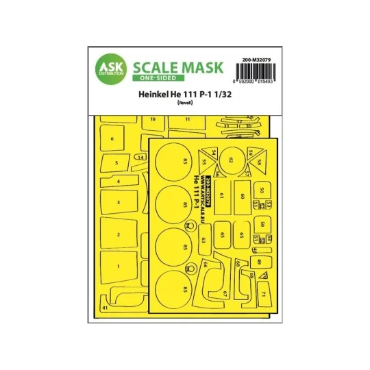 Heinkel He 111P-1 one-sided express fit mask for Revell - Art Scale...