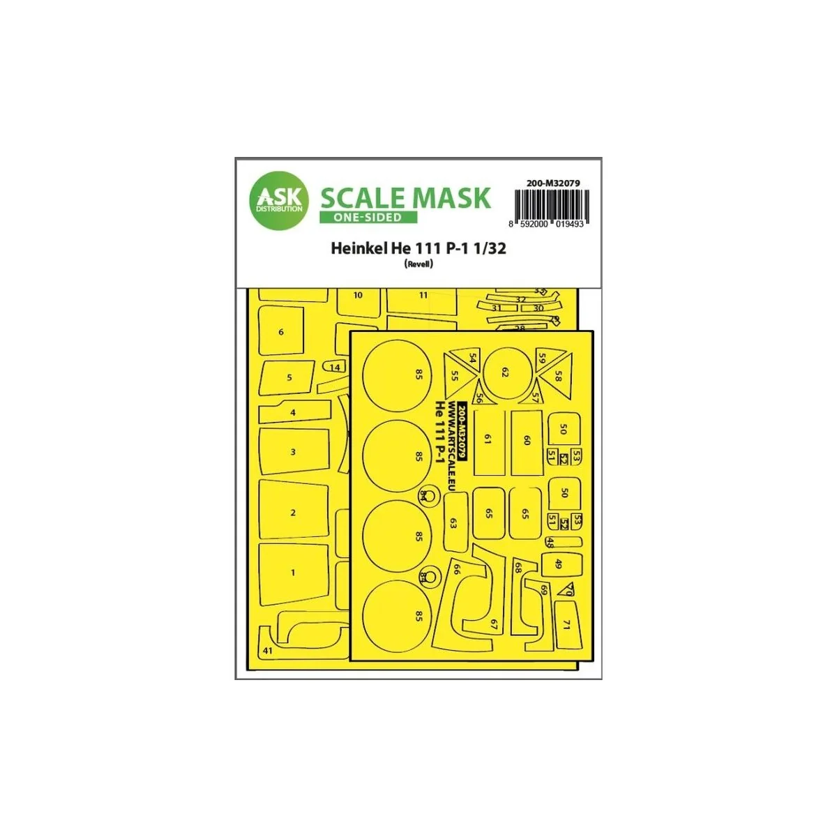 Heinkel He 111P-1 one-sided express fit mask for Revell, 1/32 - Art...