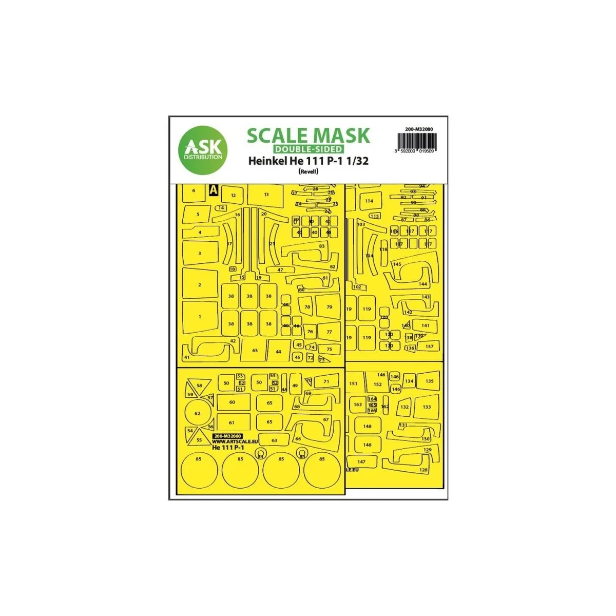 Heinkel He 111P-1 double-sided express fit mask for Revell, 1/32 - ...