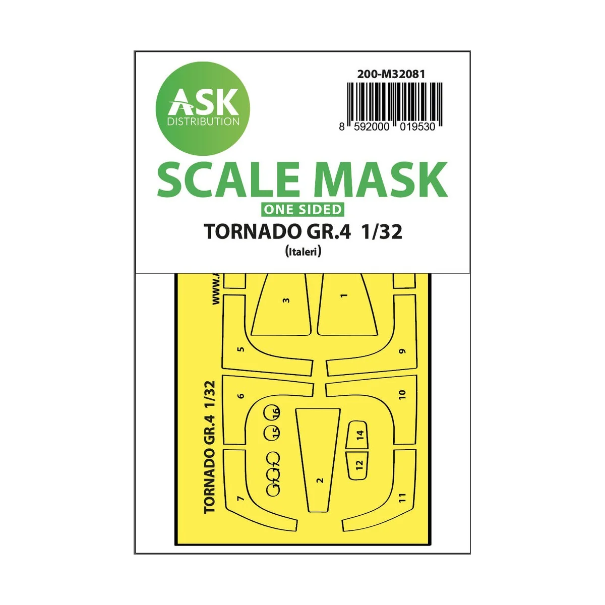 Tornado GR.4 one-sided express fit mask for Italeri, 1/32 - Art Sca...