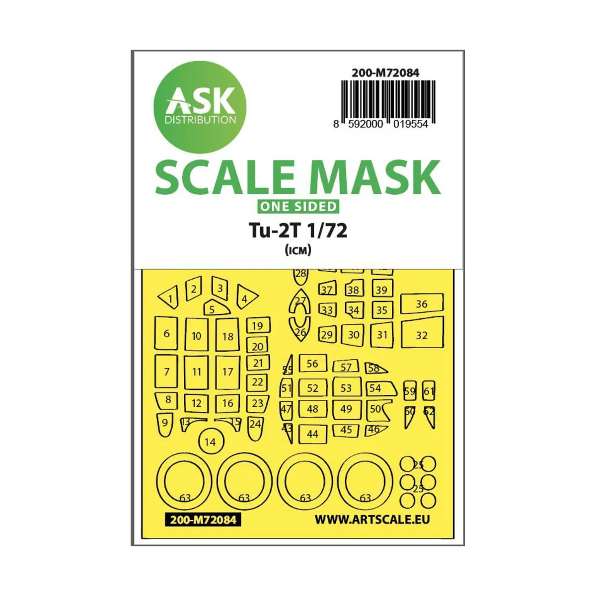 Tu-2T one-sided express fit mask for ICM - Art Scale Kit 200-M72084