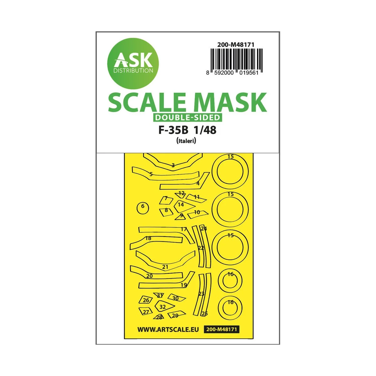 F-35B double-sided express fit mask for Italeri, 1/48 - Art Scale K...