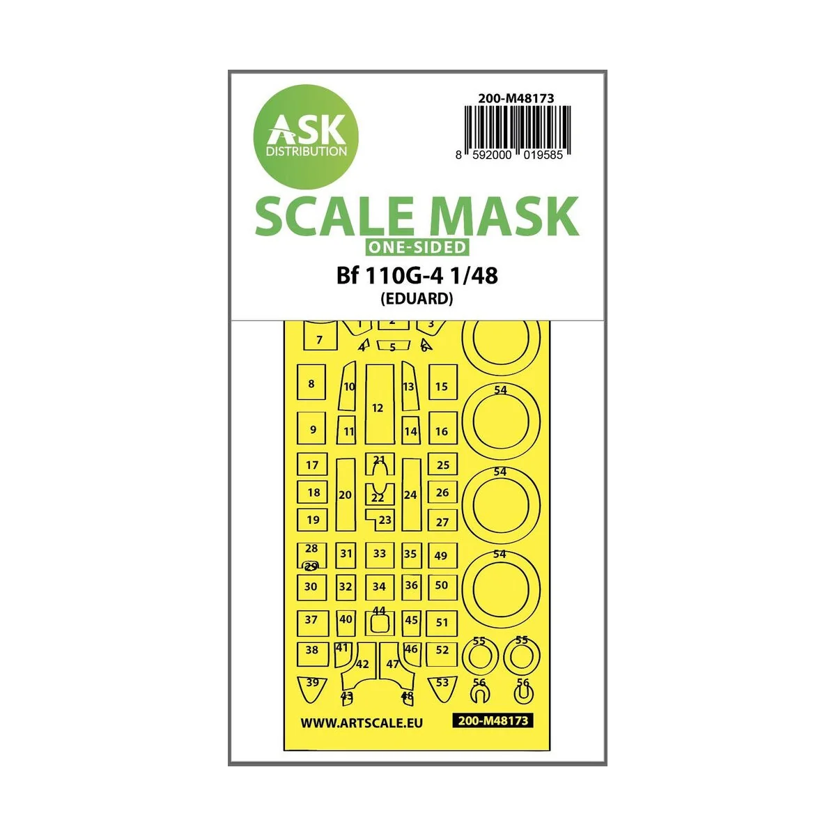 Me 110G-4 one-sided express fit mask for Eduard, 1/48 - Art Scale K...