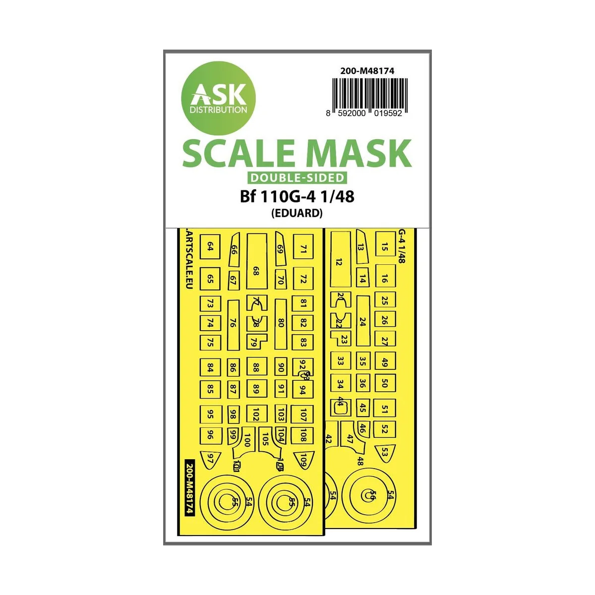 Me 110G-4 double-sided express fit mask for Eduard, 1/48 - Art Scal...