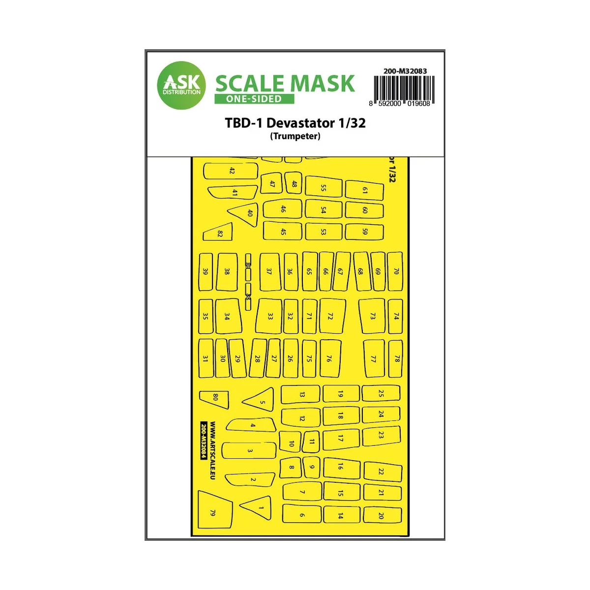 TBD-1 Devastator one-sided express fit mask for Trumpeter, 1/32 - A...