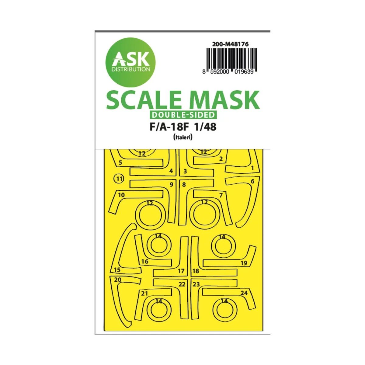F/A-18F double-sided express fit mask for Italeri, 1/48 - Art Scale...