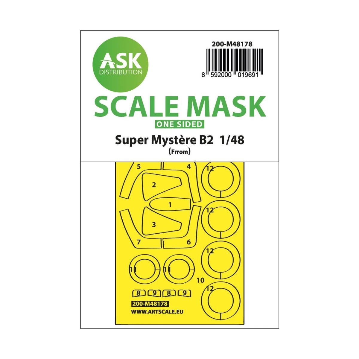 Super Mystére B2 one-sided express fit mask for Special Hobby, 1/48...