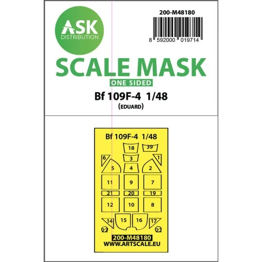 Messerschmitt Bf 109F one-sided express mask, self-adhesive and pre...