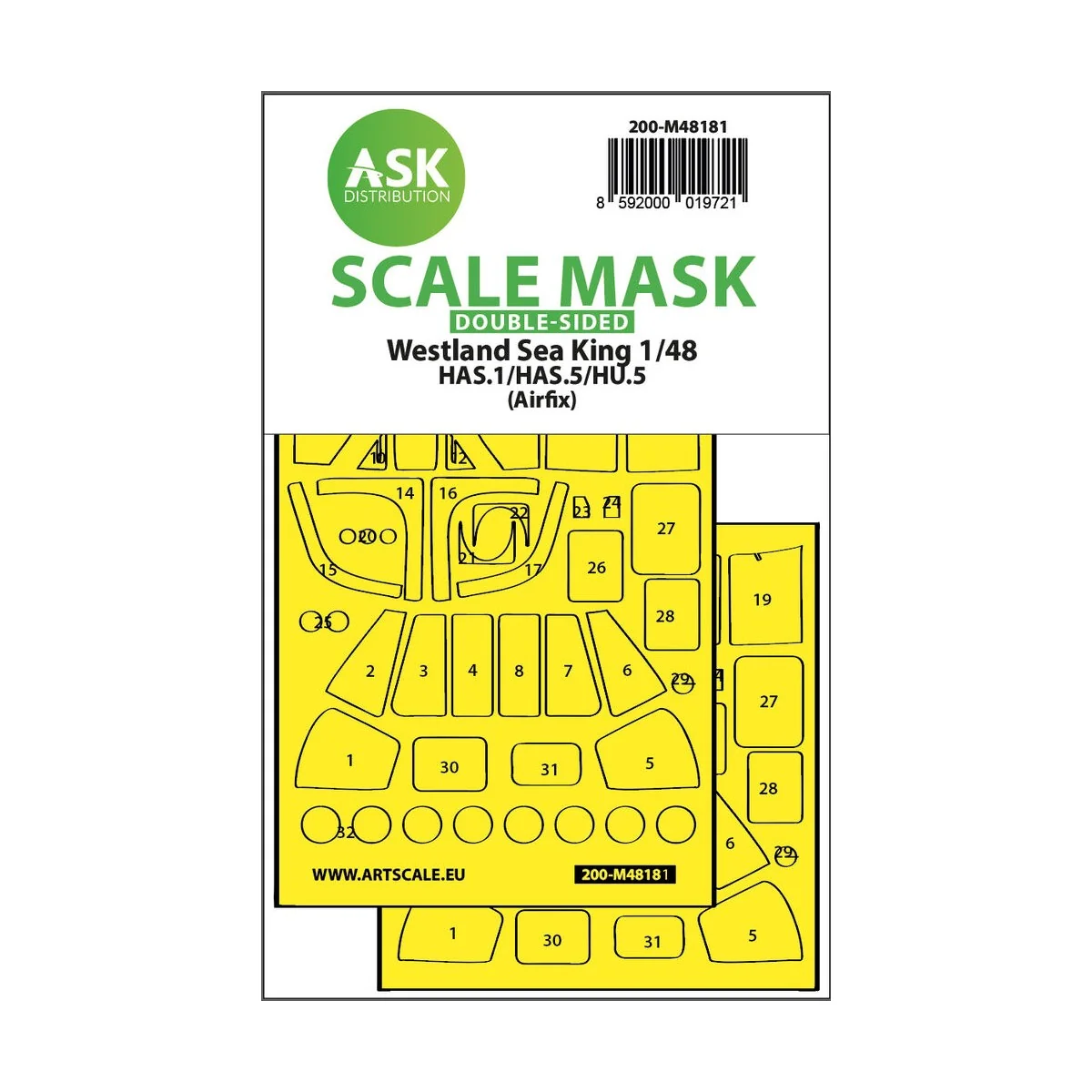 Westland Sea King HAS.1/HAS.5/HU.5 double-sided express fit mask fo...