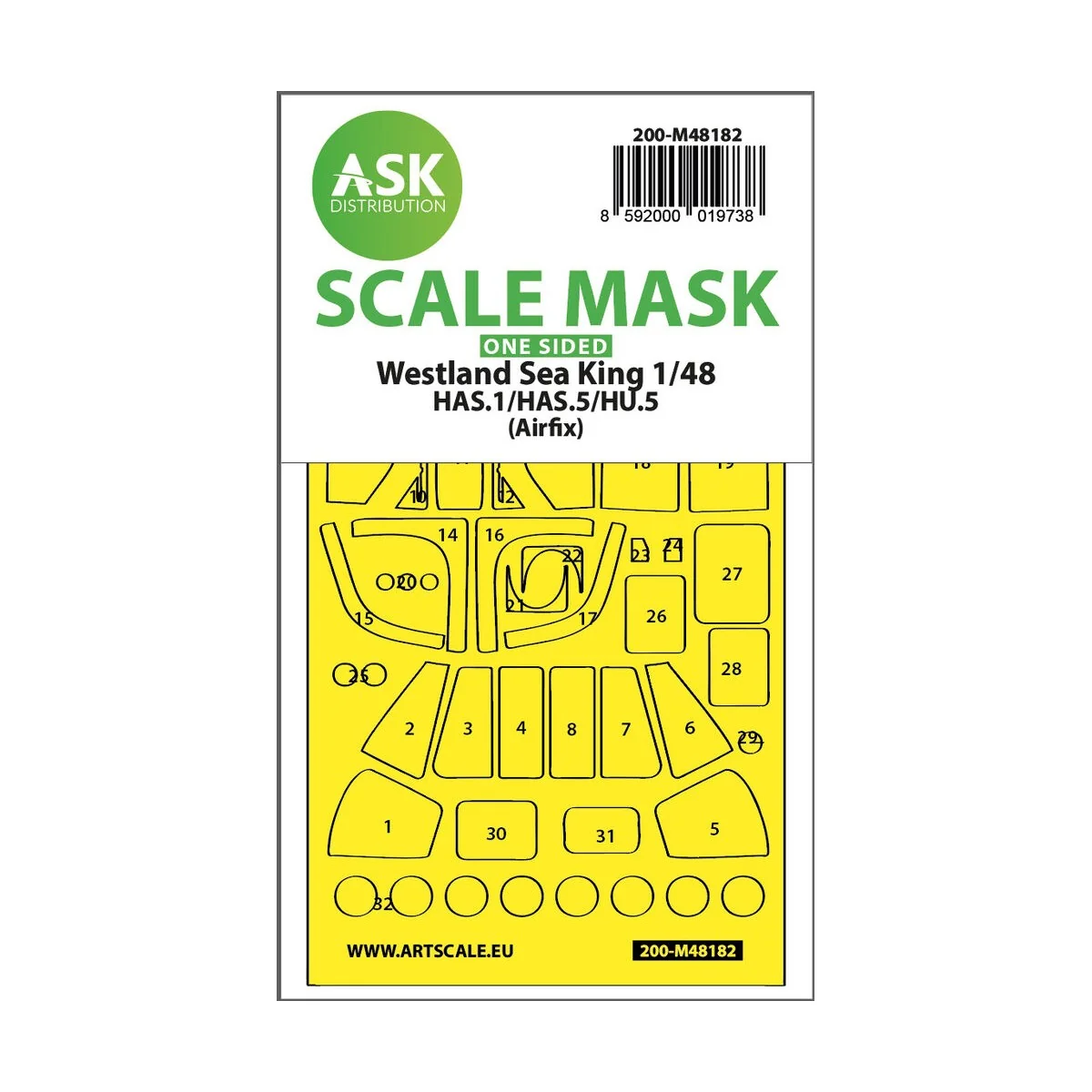 Westland Sea King HAS.1/HAS.5/HU.5 one-sided express fit mask for A...