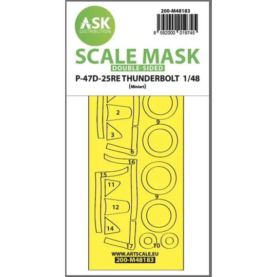 P-47D-25RE Thunderbolt double-sided express fit mask for Miniart - ...