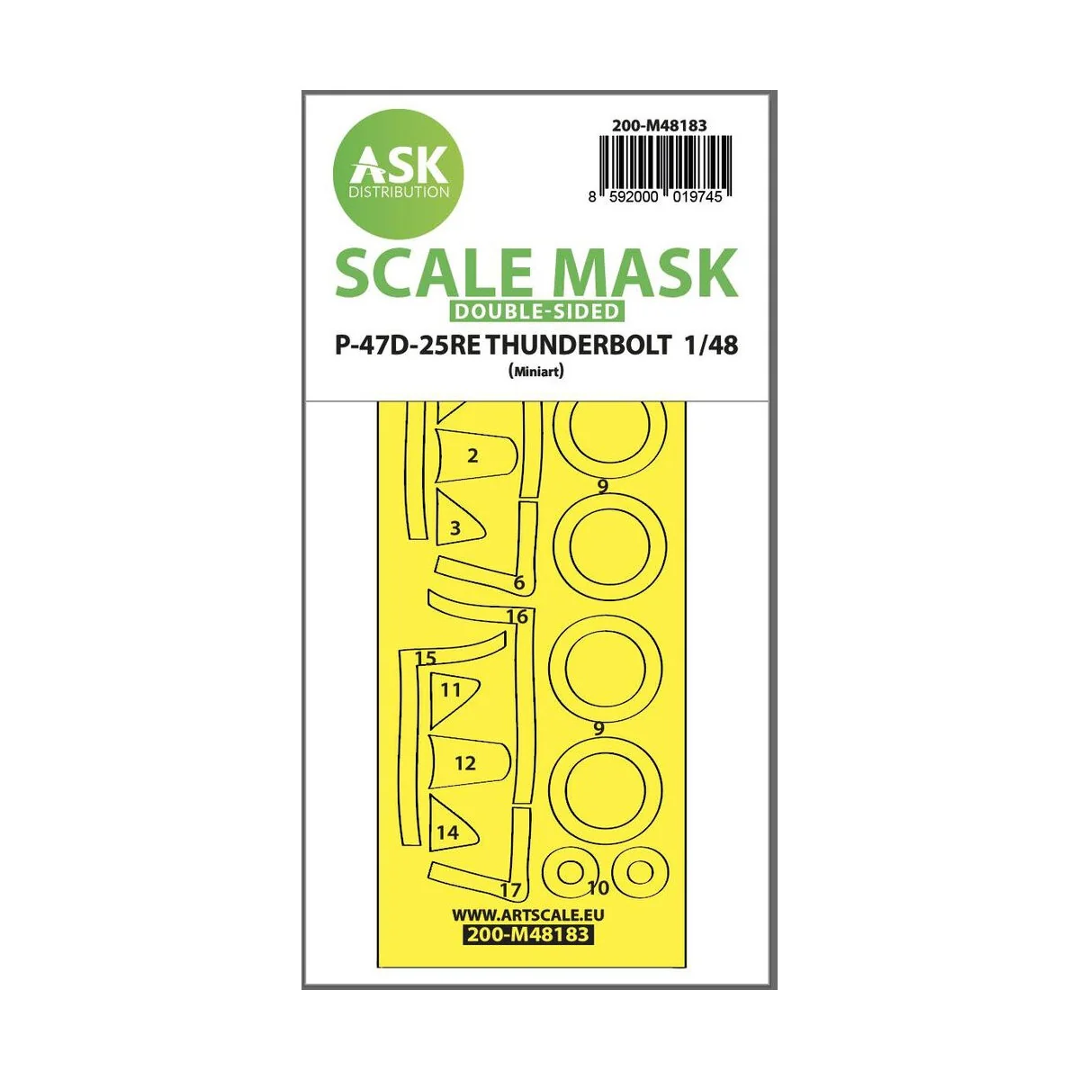 P-47D-25RE Thunderbolt double-sided express fit mask for Miniart - ...