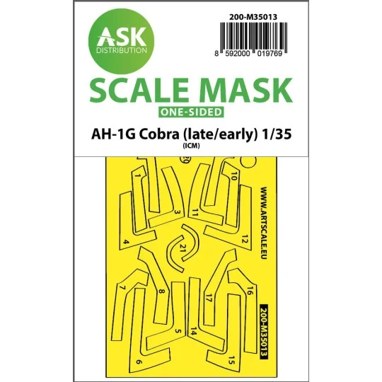 AH-1G Cobra (early/late) one-sided express fit painting mask for IC...