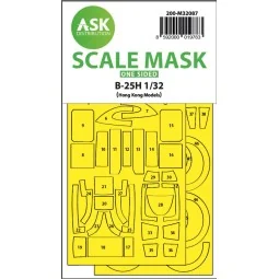 B-25H Mitchell one-sided mask for HK Models, 1/32 - Art Scale Kit 2...