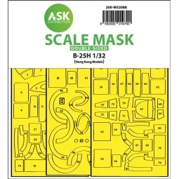 B-25H Mitchell double-sided express fit mask for HK Models - Art Sc...